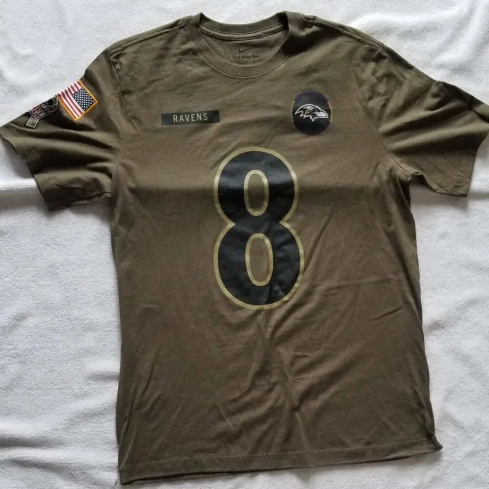 Nike Lamar Jackson Baltimore Ravens Salute to Service Name & Number T-Shirt, MD